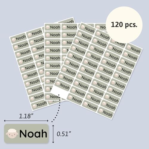 – Personalized Name Labels for Kids (120) – Waterproof & Durable Stickers for Clothing, School & Daycare Items - Babyanimals