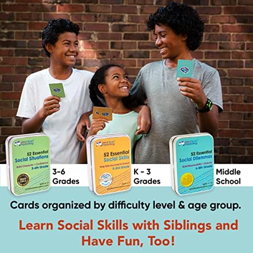 52 Essential Social Dilemmas: Skills for Kids & Teens to Thrive in Middle School - Conversation Cards Created by Teachers & Counselors for Family, Classroom, Counseling, Therapy Game (6-8 Grade)