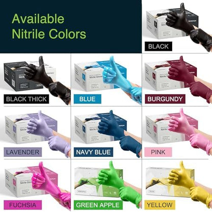 FifthPulse Fuchsia Hot Pink Nitrile Disposable Gloves - 3 Mil Nitrile - Powder and Latex Free - Surgical Medical Exam Gloves