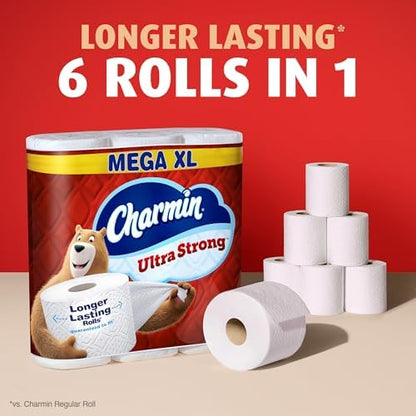 Charmin Ultra Strong Toilet Paper, 18 Mega XL Rolls = 108 Regular Rolls