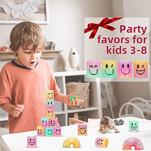 AZEN 120 Pcs Mini Spring Party Favors for Kids 3-5 4-8, Goodie Bags Stuffers for Birthday Party, Classroom Prizes Kids Prizes, Small Bulk Toys Gifts (4 Smile)