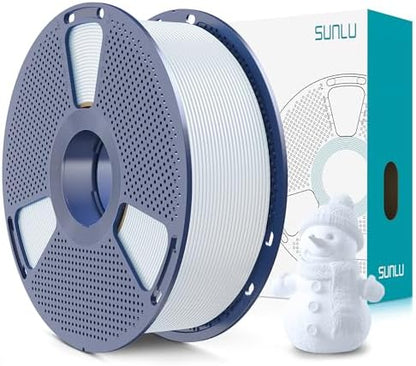 SUNLU PLA+2.0 3D Printer Filament, Upgrade PLA+ Filament 1.75mm, Tougher and Stronger, Neatly Wound Filament, Dimensional Accuracy +/-0.02mm, 1KG Spool(2.2lbs), Ceramic White