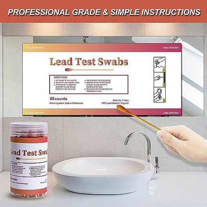 AAwipes Lead Test Swab Kit (80 Pcs Rapid Home Testing Swabs, 30-Second Results Dip in Water). Home Use, Painted, Dishes, Toys, Jewelry, Metal, Ceramics, Wood (LS80)