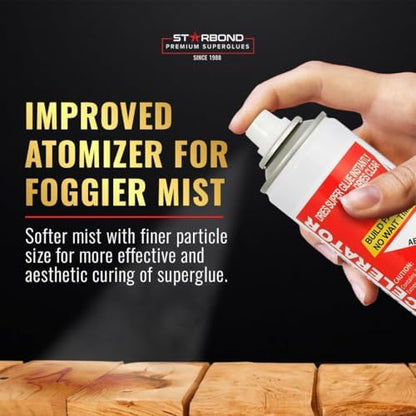 Starbond 4 oz Medium CA Glue with 6 oz Activator Bundle, Premium Cyanoacrylate Super Glue, for Quick Repair, Woodworking, Woodturning, Hobby Models