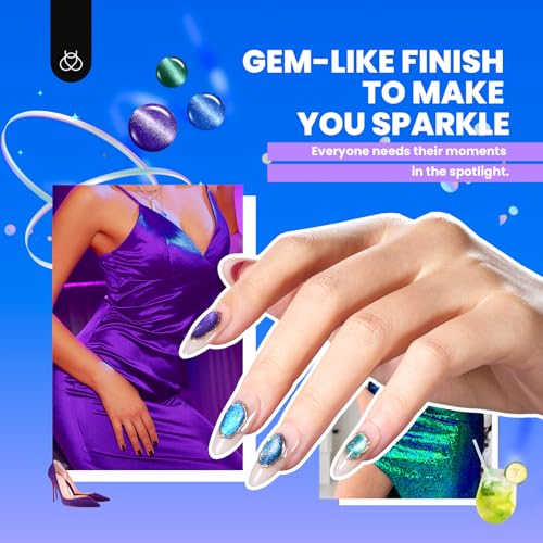 Beetles Cat Eye Gel Nail Polish Set - 20 Colors Nude Pink Green Blue Purple Brown Black Cat Eye Nail Polish Kit with Magnet Base Coat Glossy Matte Top Coat Soak Off UV Salon DIY Gift for Women