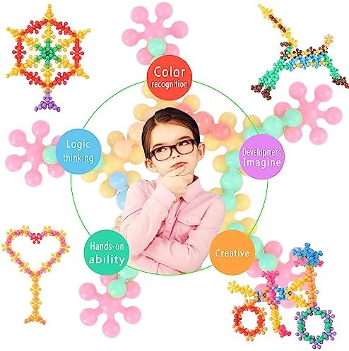 TOMYOU 300 Pcs Building Blocks Kids STEM Toys Educational Sets Interlocking Plastic for Preschool Boys and Girls Aged 3+, Safe Material Creativity