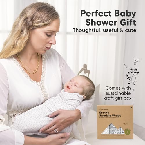 KeaBabies 3-Pack Organic Baby Swaddle Sleep Sacks - Swaddles for Newborns, Infant 0-3 Months, Baby Girls, Boys, Soft & Snug Newborn Sleep Sack, Nursery Swaddling Blankets (Nordic)