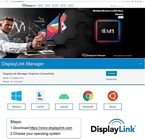 USB Docking Station GIQ USB C HUB USB 3.0 to Dual HDMI VGA Adapter Triple Display USB C Laptop Docking Station Dual Monitor HDMI Splitter Extender Compatible with MacBook M1 M2 USB Dock-Grey