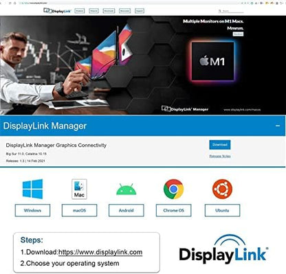 USB Docking Station GIQ USB C HUB USB 3.0 to Dual HDMI VGA Adapter Triple Display USB C Laptop Docking Station Dual Monitor HDMI Splitter Extender Compatible with MacBook M1 M2 USB Dock-Grey