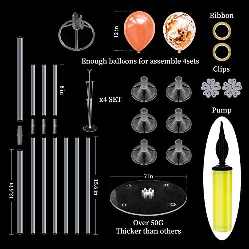 Rose Gold Balloon Stand Centerpiece Table Decorations for Birthday Anniversary Engagement Wedding Bridal Shower Graduation Mother's Day Party Decorations(Rose gold set4)