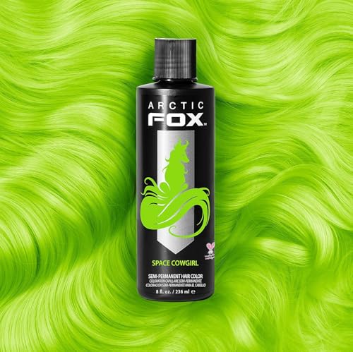 Arctic Fox Semi-Permanent Hair Dye, Vegan & Cruelty-Free, Vibrant Green Hair Color, Ammonia-Free, Peroxide-Free, Conditioning Formula, Space Cowgirl, 8 Fl Oz (Pack of 2)