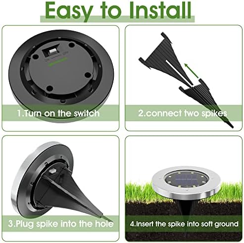 INCX Solar Lights for Outside,12 Pack Solar Lights Outdoor Waterproof, Solar Garden Lights Landscape Lighting for Patio Pathway Lawn Yard Deck Driveway Walkway, Cold White