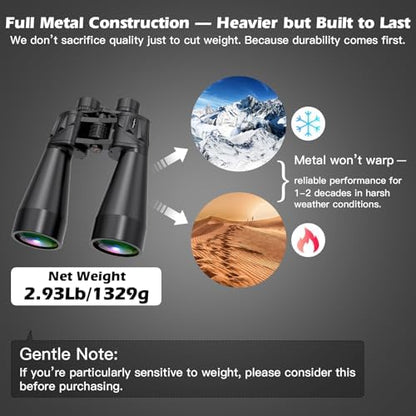 18x70 Binoculars for Adults High Powered, Large Aperture 70mm Astronomy Binoculars for Long Distance Viewing, Waterproof & Fogproof with Smartphone Adapter, Tripod Adapter, Carrying Case