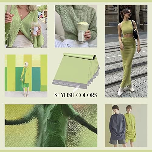 Metronic Poly Mailers 14.5X19 100PC, Strong Adhesive Shipping Bags for Clothing, Waterproof and Tear-Proof Shipping Envelopes, Packaging Bags Mailers Poly Bags, Avocado Green