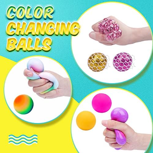24 Pack Stress Balls, Squishy Balls, Squeeze Balls for Adults, Stress Relief Balls, Prize Box Stuffers, Party Favors