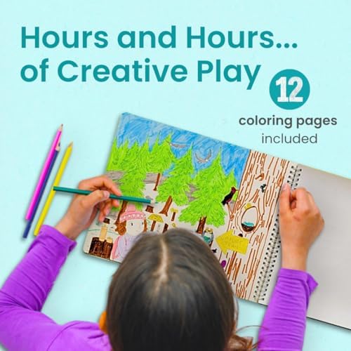 Sticker Book for Kids 2-4, 500+ Kids Stickers, Let's Play Outside by Cupkin 12 Coloring Pages 12 Side by Side Scenes, Fun Toddler Travel Activity Coloring and Sticker Books for Ages 4-8 + 8-10