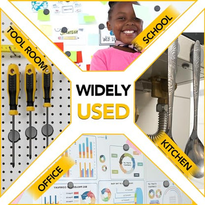 DIYMAG Strong Magnets 400Pcs 0.6x0.12Inch Fridge Refrigerator Magnet for Crafts with Adhesive Backing Magnetic Small Black Button Ceramic Circle Craft Round Heavy Duty Adhesive Neodymium Whiteboard