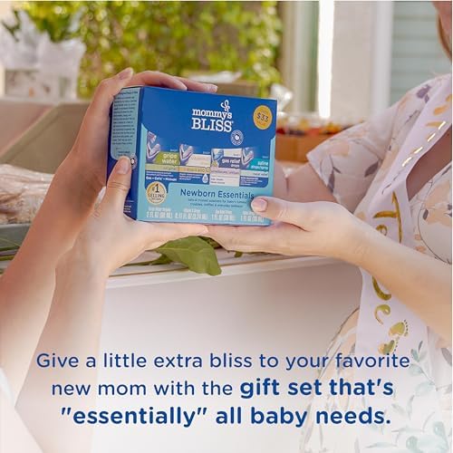 Mommy's Bliss 4-Piece Newborn and Baby Essentials Kit - With Gripe Water, Gas Relief Drops, Vitamin D 400IU, and Saline Drops/Spray - The Perfect Baby Gift.