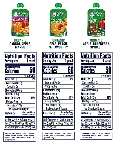 Gerber Organic 2nd Foods Baby Food, Fruit and Veggie Variety Pack, 3.5 oz Pouch (Pack of 18)