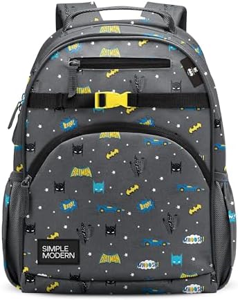 Simple Modern Large DC Comics Batman Kids Backpack for School Girls and Boys | Elementary Backpack for Teen | Fletcher Collection | Kids - 16" tall | Batman POW!