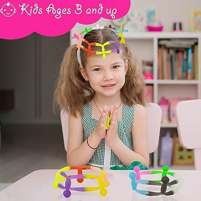 MAGMEN Enhanced Grip Magnetic Fidget Figures for Kids 3-8 & Toddlers | 10-Piece Opaque Colors Multipurpose Magnets Set for Travel, Road Trip, Office & Stocking Stuffer Gifts.