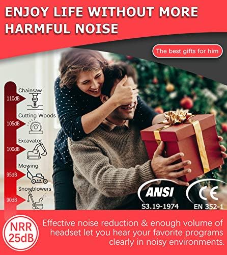 PROHEAR 037 Bluetooth 5.3 Hearing Protection Headphones with Rechargeable 1500mAh Battery, 30dB SNR Safety Noise Reduction Ear Muffs 120H Playtime for Mowing, Workshops, Snowblowing - Black