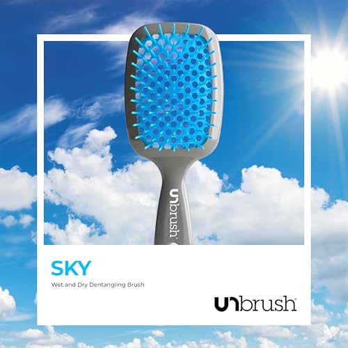 FHI Heat UNbrush Detangling Brush for Pain-Free Brushing on All Wet or Dry Hair Types — Durable DuoFlex Anti-Static Bristles, Lightweight Handle, Vented Hair Brush