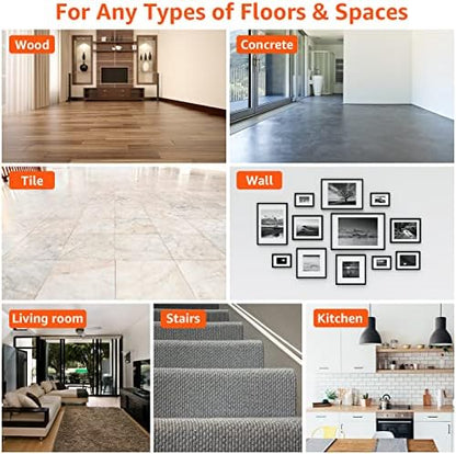 ZONGOOL 24 PCS Rug Tape, Reusable Washable Grippers for Rugs, Double Sided Non-Slip Rug Pads for Hardwood Floors, Rug Stoppers to Prevent Sliding, White