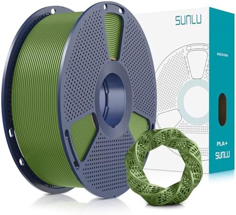 SUNLU 3D Printer Filament PLA Plus 1.75mm, SUNLU Neatly Wound PLA Filament 1.75mm PRO, PLA+ Filament for Most FDM 3D Printer, Dimensional Accuracy +/- 0.02 mm, 1 kg Spool(2.2lbs), Olive Green