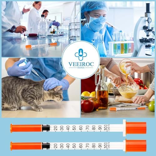 U-100 Syringes with Needle - 30G 5/16" (8mm) 1ml/cc Disposable Syringe, Individual Wrapped, 100PACK