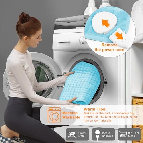 Heating Pad-Electric Heating Pads for Back,Neck,Abdomen,Moist Heated Pad for Shoulder,Knee,Hot Pad for Arms and Legs,Dry&Moist Heat & Auto Shut Off(Baby Blue, 12''×24'')