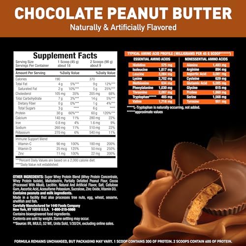 Body Fortress 100% Whey, Premium Protein Powder, Chocolate Peanut Butter, 1.78lbs (Packaging May Vary)