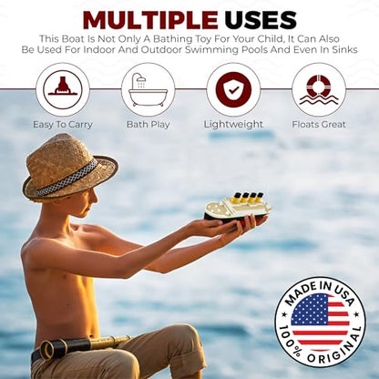 The Original 6 inch Floating Titanic Bath Toy from Tubtastic with free large Iceberg. Bath toy, Pool toy, RMS Titanic.