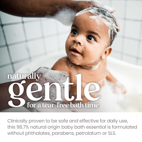 Burts Bees Baby Shampoo and Baby Wash Refill, Original, Plant-Based Formula, Tear-Free, Pediatrician-Tested, Natural Origin, Gently Cleans Sensitive Skin and Hair, 33.8 Fl Oz