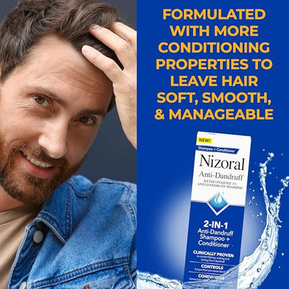 Nizoral 2-IN-1 Anti-Dandruff Shampoo & Conditioner with 1% Ketoconazole, 14 fl oz