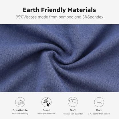 BAMBOO COOL Men's Ultra ComfortSoft Underwear, Moisture Wicking & Breathable No Ride Up Boxer Briefs with Fly, Multipack