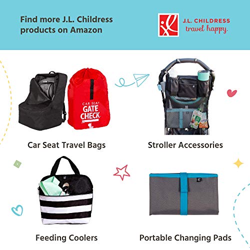 J.L. Childress Gate Check Bag for Single & Double Strollers - Travel Bag for Airplane, Fits Most Standard Baby Strollers, Airport Accessories for Gate Check, Flying Essentials - Red