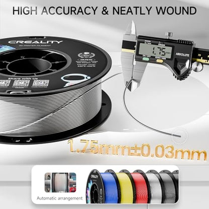 Official Creality PETG 3D Printer Filament 1.75mm 2KG (4.4lbs), High Precision, Strong Toughness, Odorless, Better Flow, Moistureproof 3D Printing CR PETG Filament, Black+Grey