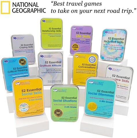 Mind Brain Emotion 52 Essential Conversations for Home, Therapy, Speech, School Classroom - Conversation Cards for Kids, Family, Teacher & Counselor to Build Growth Mindset & Communication Skills