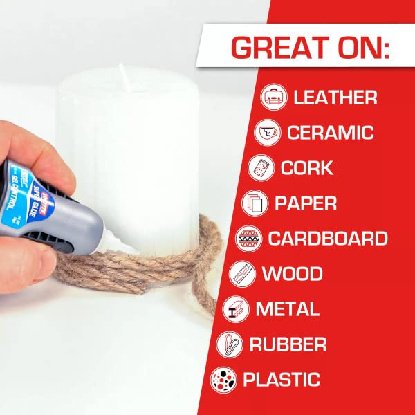 Loctite Super Glue Gel Control, Clear, 0.14 fl oz Bottle, 6 Pack - Superglue for Plastic, Wood, Metal, Crafts & Repair, Cyanoacrylate Adhesive Instant Glue, Quick Dry