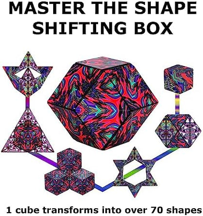 Shashibo Shape Shifting Box - STEM Magnetic Fidget Cube That Transforms Into Over 70 Shapes, Download Fun in Motion Toys Mobile App (Chaos)