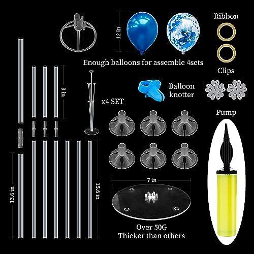 Blue Balloon Stand Centerpiece Table Decorations for Men's Birthday Father's Day Retirement Graduation Decorations Class of 2025(Blue set4)