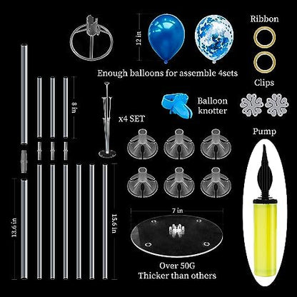 Blue Balloon Stand Centerpiece Table Decorations for Men's Birthday Father's Day Retirement Graduation Decorations Class of 2025(Blue set4)