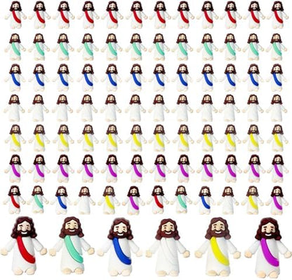 Mini Jesus Figures, Set of 100pcs Action Figures Little Jesus Figures, Tiny Jesus Figures to Hide and Seek Religious Gifts for Easter Egg Stuffers
