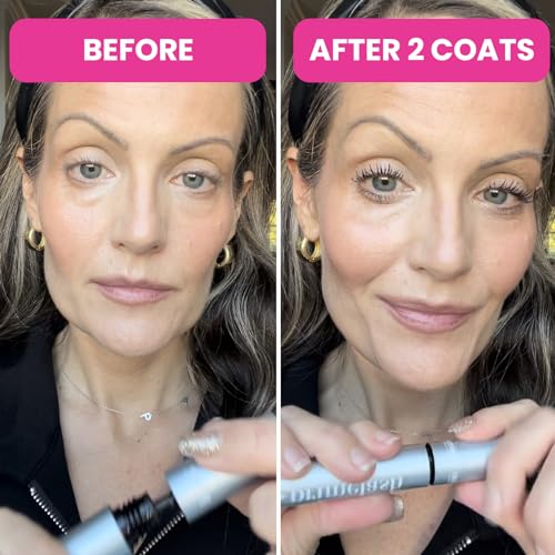 PrimeLash Mascara for Older Women – Volumizing, Incredible Length in 2 Coats – Long-Stay, Zero Clumps, Hypoallergenic (Brown)