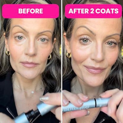 PrimeLash Mascara for Older Women – Volumizing, Incredible Length in 2 Coats – Long-Stay, Zero Clumps, Hypoallergenic (Brown)