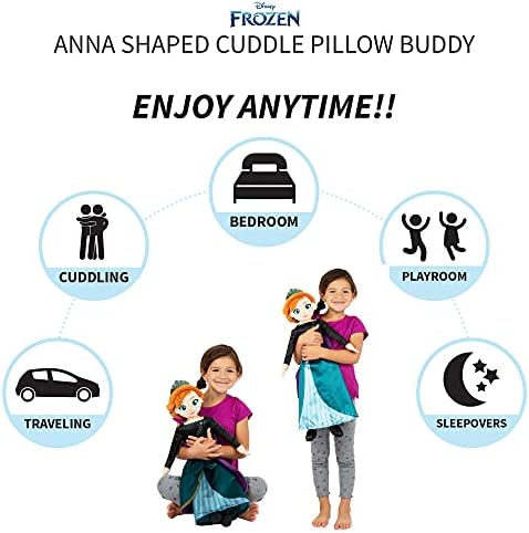 Disney Frozen Anna Kids Bedding Super Soft Plush Cuddle Pillow Buddy, "Official" Disney Product By Franco