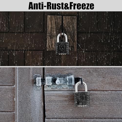 Heavy Duty Combination Padlock, Large Outdoor Padlock [One-Touch Unlocking] High Security Weatherproof, Design of Hidden Password Suitable for Locker, Home, School, Garage, Gate, Garden
