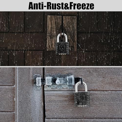 Heavy Duty Combination Padlock, Large Outdoor Padlock [One-Touch Unlocking] High Security Weatherproof, Design of Hidden Password Suitable for Locker, Home, School, Garage, Gate, Garden