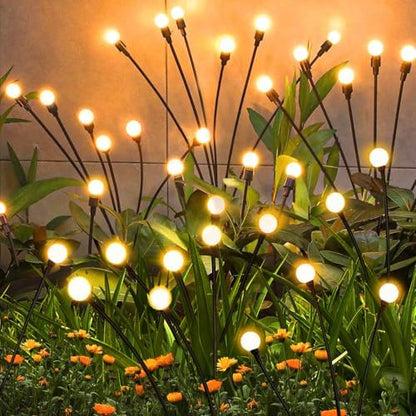 Solar Garden Lights Outdoor, 4 Pack Firefly Swaying Lights, Waterproof Garden Decor for Yard Patio Pathway Lawn, Gardening Gifts for Women Christmas Decoration